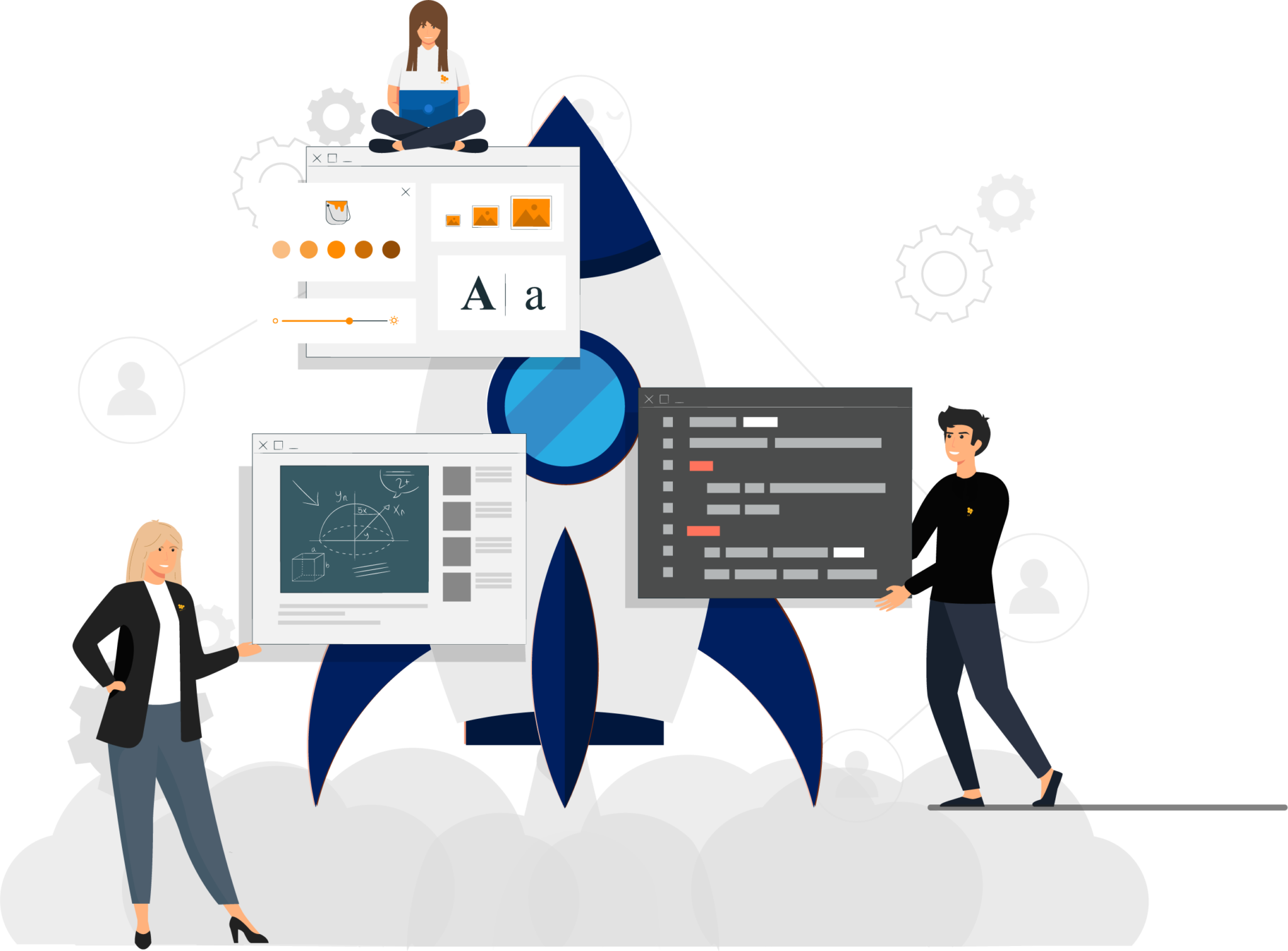 Equipo BeeSSync trabajando en proyectos tecnológicos: colaboración, desarrollo de software, diseño y automatización de procesos